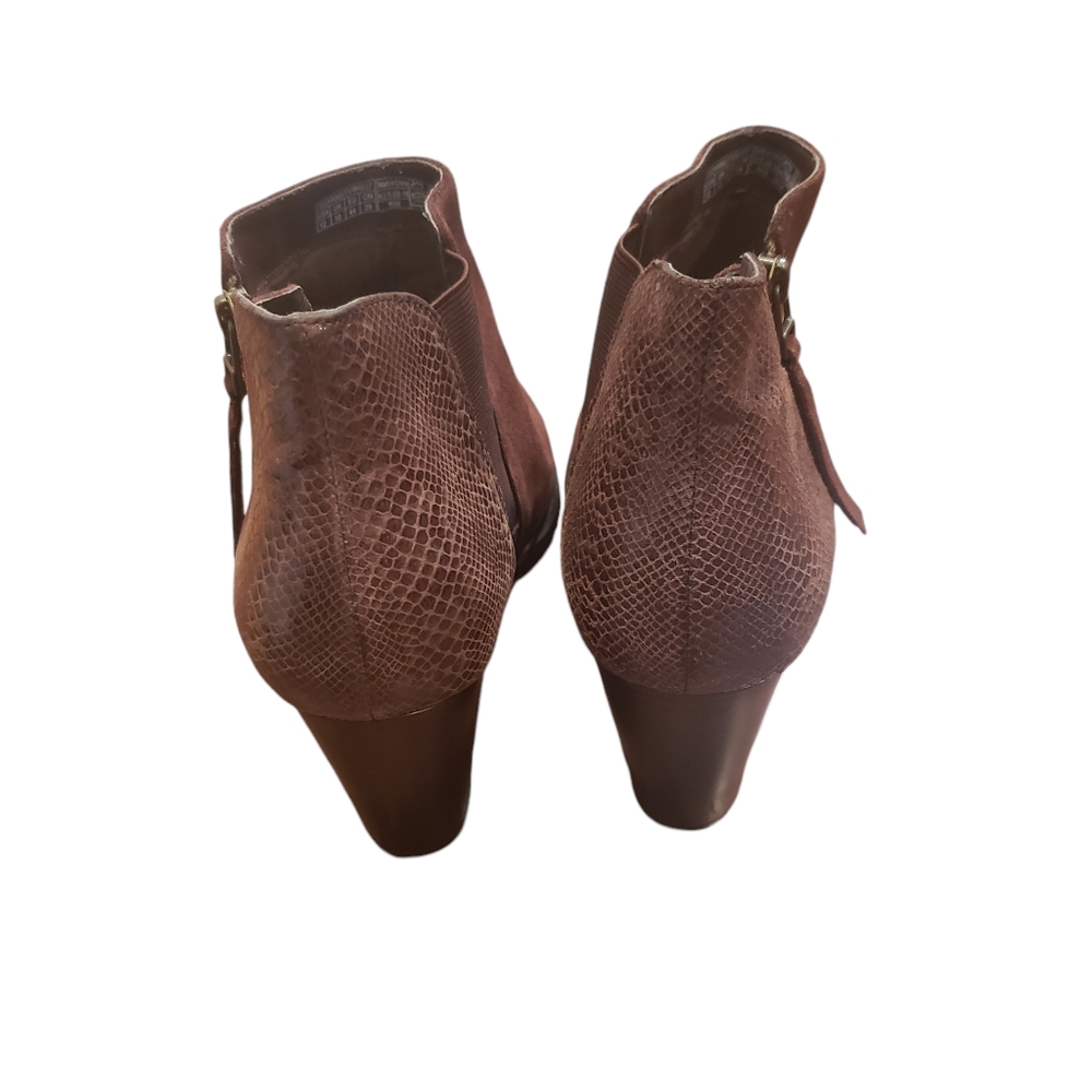 Vionic Anne Ankle Boots Java Snake Suede Size 12 … - image 6